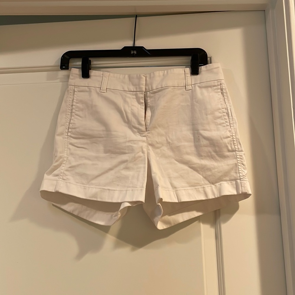 j crew white jean shorts size 2.